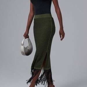 Jonathan Simkhai khaki Arden Green Knit Maxi Skirt